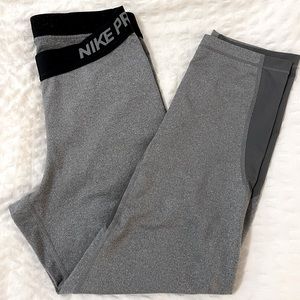 Nike pro cropped leggings grey size S